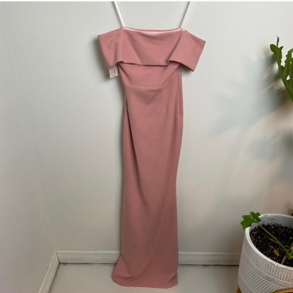 Katie may dusty rose off shoulder gown - Picture 3 of 6